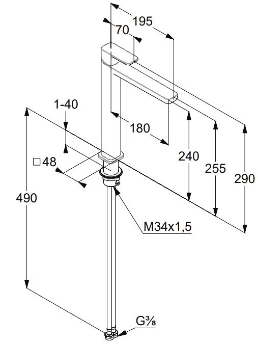 Смеситель для раковины Kludi Renon 42298N575 брашированный никель PVD