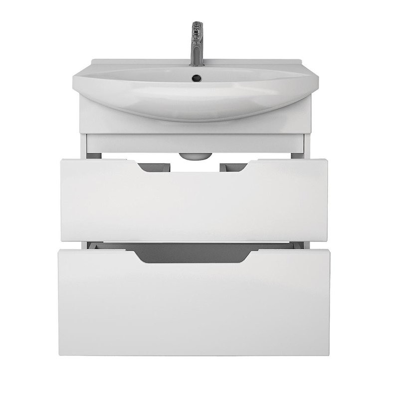 Тумба с раковиной Dreja Laguna Plus 85 подвесная, белый глянец