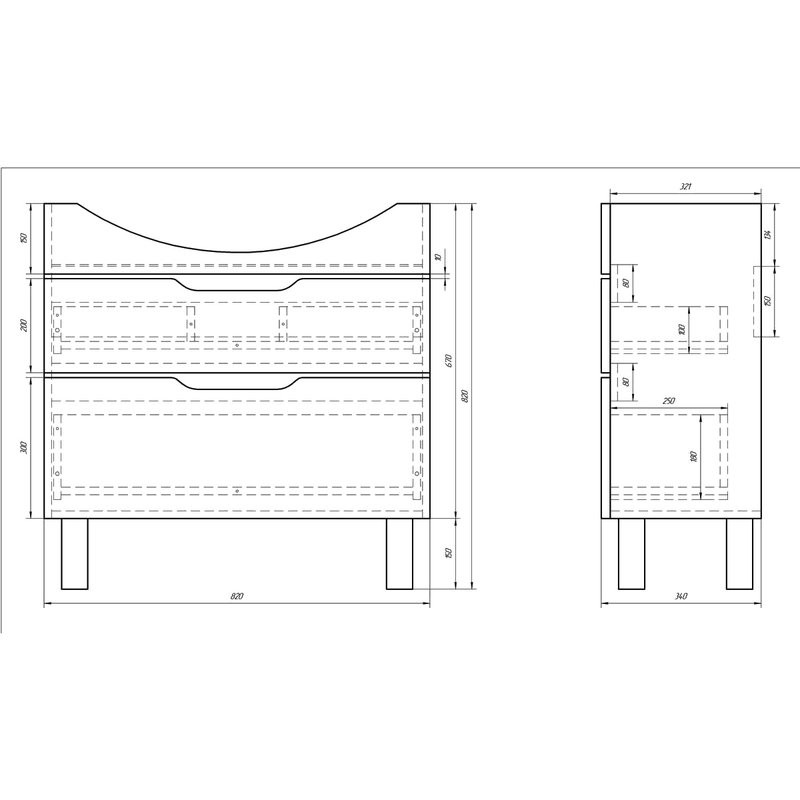 Тумба с раковиной Dreja Laguna Plus 85 подвесная, белый глянец