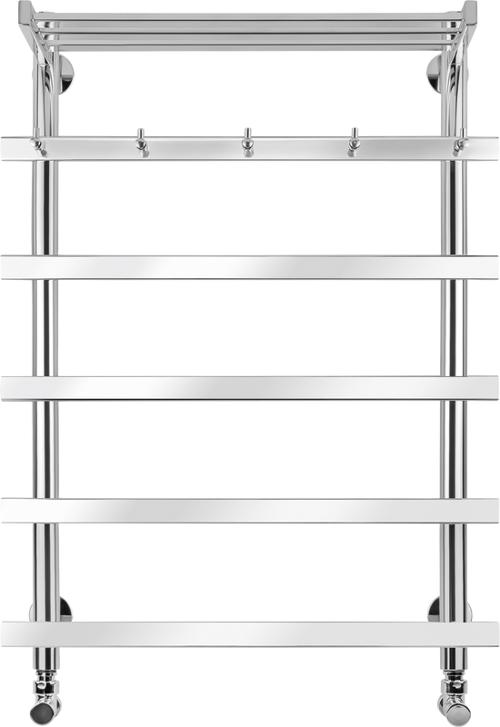 Полотенцесушитель водяной Secado Понтида 1 КСП 80x60 см, хром, лесенка, с полкой