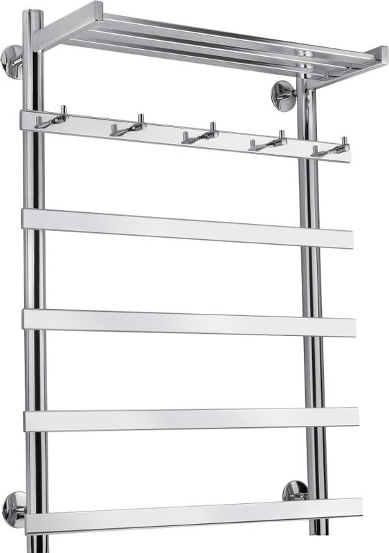 Полотенцесушитель водяной Secado Понтида 1 КСП 80x60 см, хром, лесенка, с полкой