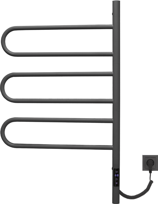 Полотенцесушитель электрический Vincea VTD-1R2CGE 44х80 графит