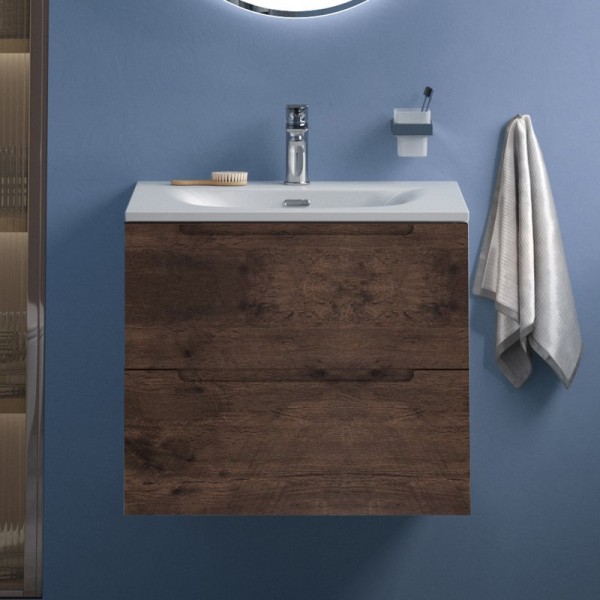 Тумба с раковиной BelBagno Etna 60 rovere moro, раковина BB-8099-60