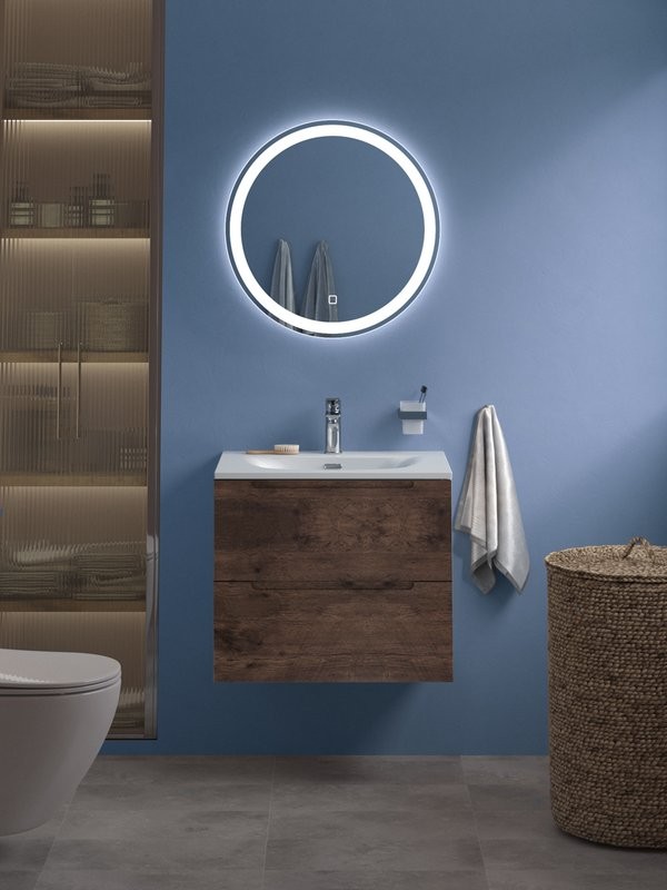 Тумба с раковиной BelBagno Etna 60 rovere moro, раковина BB-8099-60