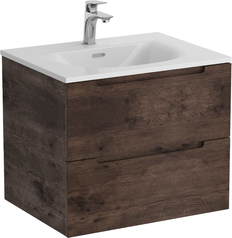Тумба с раковиной BelBagno Etna 60 rovere moro, раковина BB-8099-60
