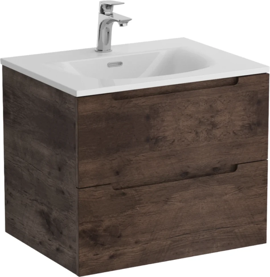 Тумба с раковиной BelBagno Etna 60 rovere moro, раковина BB-8099-60