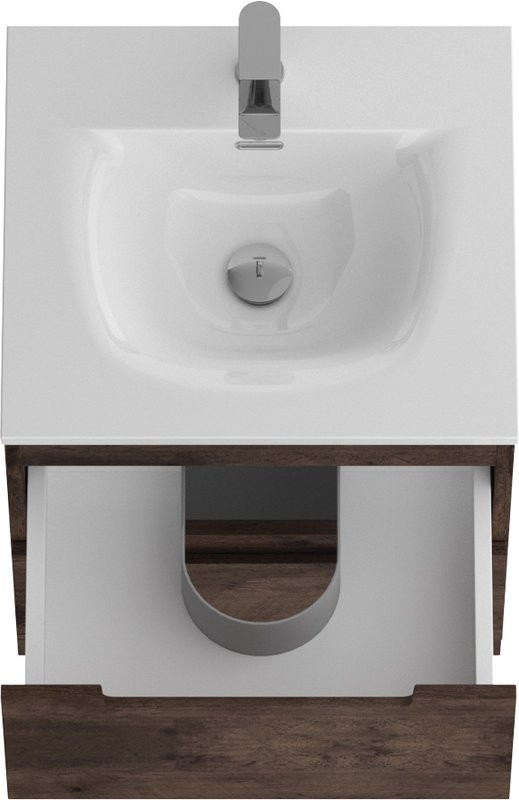 Тумба с раковиной BelBagno Etna 60 rovere moro, раковина BB-8099-60
