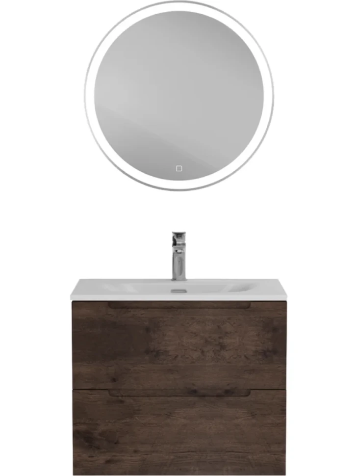 Тумба с раковиной BelBagno Etna 60 rovere moro, раковина BB-8099-60