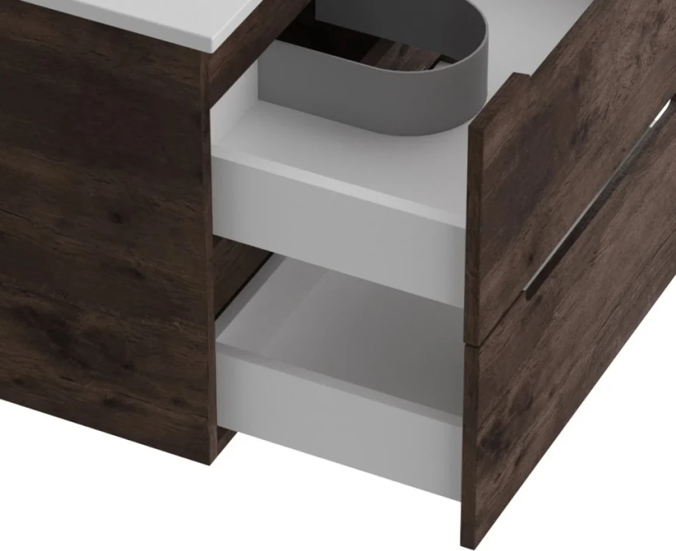 Тумба с раковиной BelBagno Etna 60 rovere moro, раковина BB-8099-60