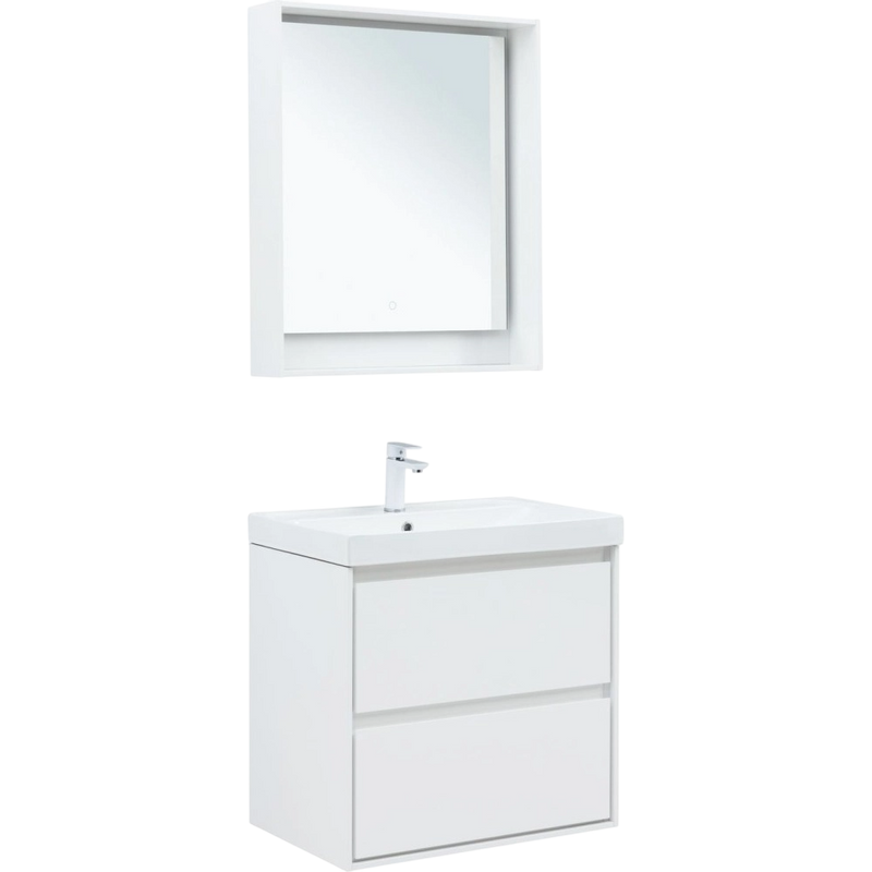 Мебель для ванной комнаты Aquanet Милан 70 подвесная, белая глянцевая