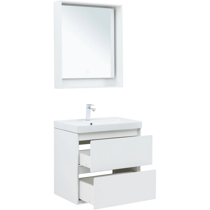 Мебель для ванной комнаты Aquanet Милан 70 подвесная, белая глянцевая