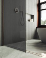 Душевая перегородка Maybahglass MGD-1356-2ш 99 см, профиль бронза, стекло графит матовое