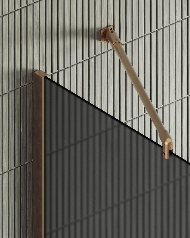 Душевая перегородка Maybahglass MGD-1356-2ш 99 см, профиль бронза, стекло графит матовое