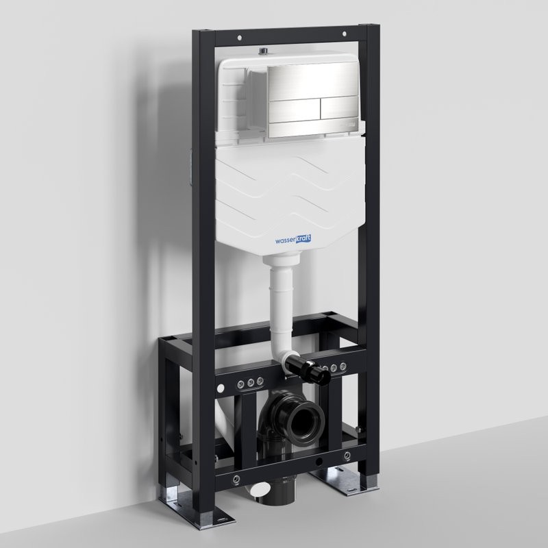 Система инсталляции для унитазов Wasserkraft Dill 61TLT.010.ME.BN04 с кнопкой смыва никель