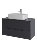 Мебель для ванной комнаты Orange Line 100 подвесная, 2 ящика, матовый графит с раковиной B07-600W