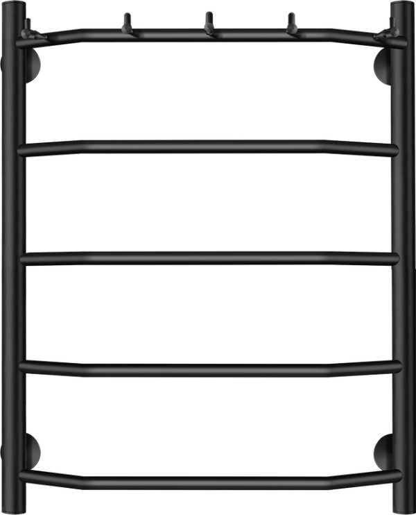 Полотенцесушитель электрический Secado Агата 1 К 60x50 см, подключение слева, матовый черный, лесенка