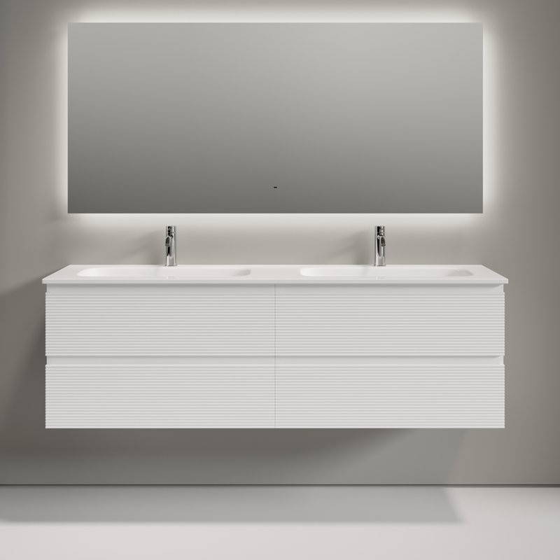 Тумба с раковиной Sancos Folk 160 подвесная, bianco, раковина CN7023