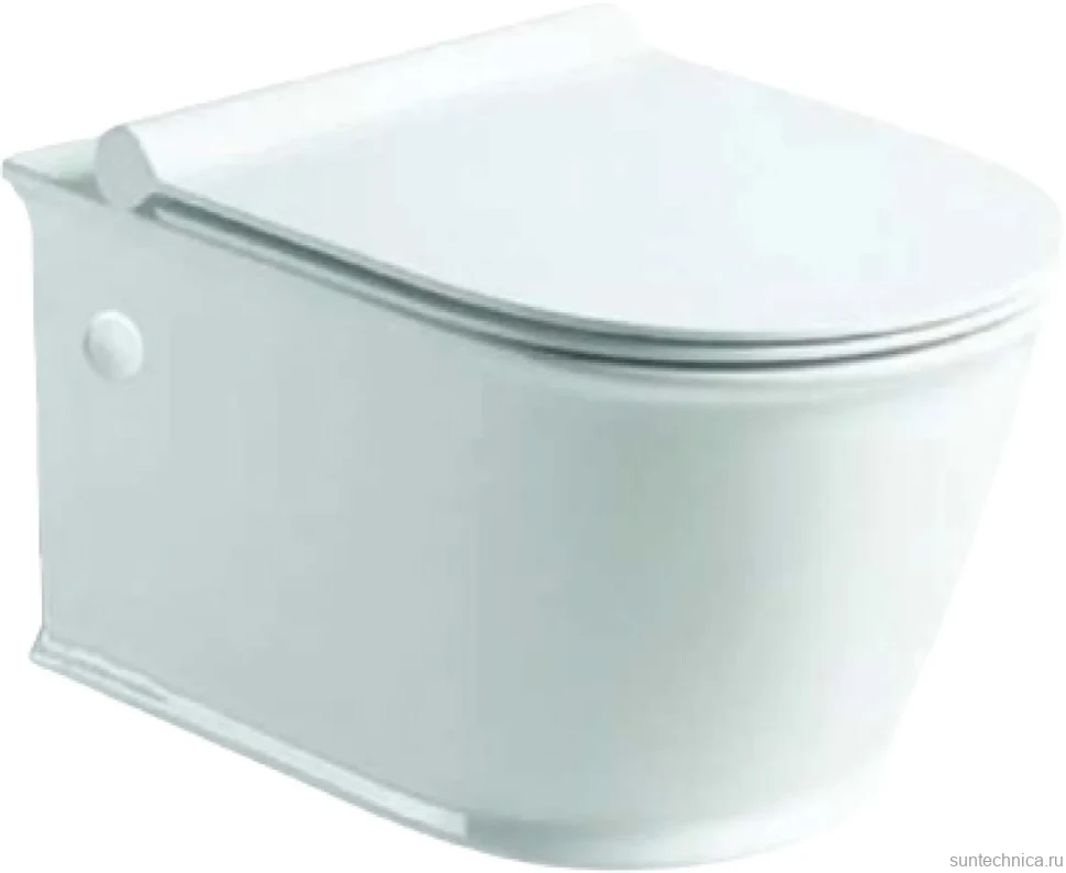 Унитаз подвесной SantiLine SL-5009 безободковый, с микролифтом