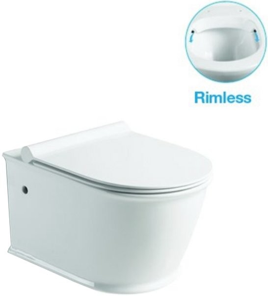 Унитаз подвесной SantiLine SL-5009 безободковый, с микролифтом