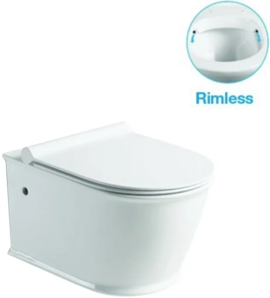 Унитаз подвесной SantiLine SL-5009 безободковый, с микролифтом