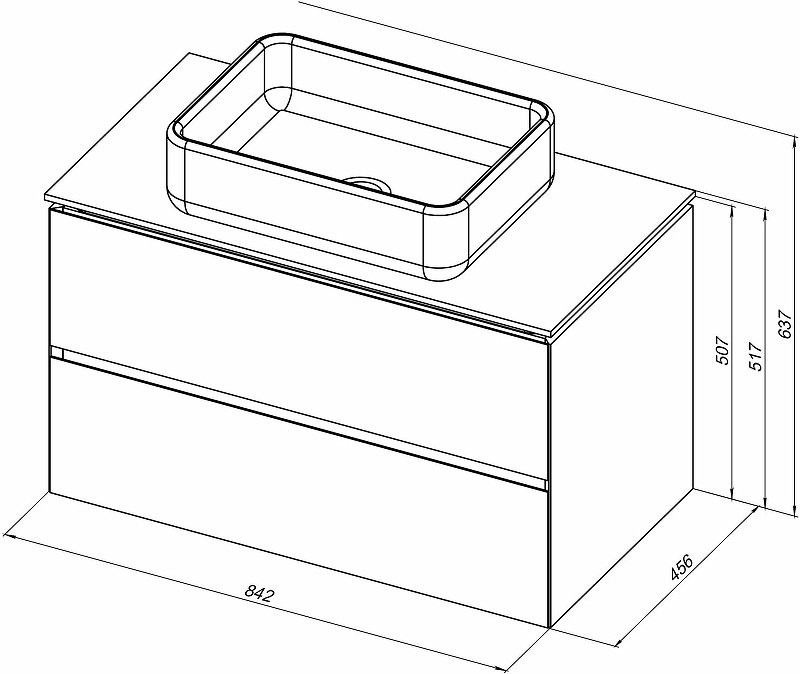 Мебель для ванной комнаты Allen Brau Infinity 85 подвесная, белый матовый, столешница графит