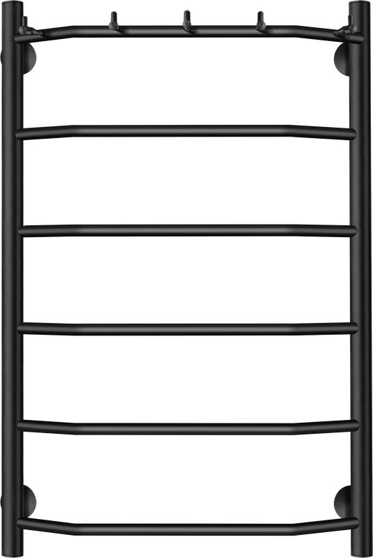 Полотенцесушитель электрический Secado Агата 1 К 80x50 см, подключение справа, матовый черный, лесенка
