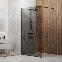 Душевая перегородка Berges Sky Black 064012 80 см, профиль черный матовый, стекло тонированное