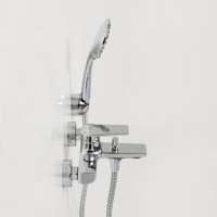 Смеситель для ванны с душем Wasserkraft Lopau 3201 хром