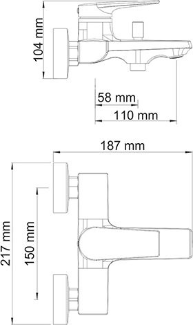 Смеситель для ванны с душем Wasserkraft Lopau 3201 хром