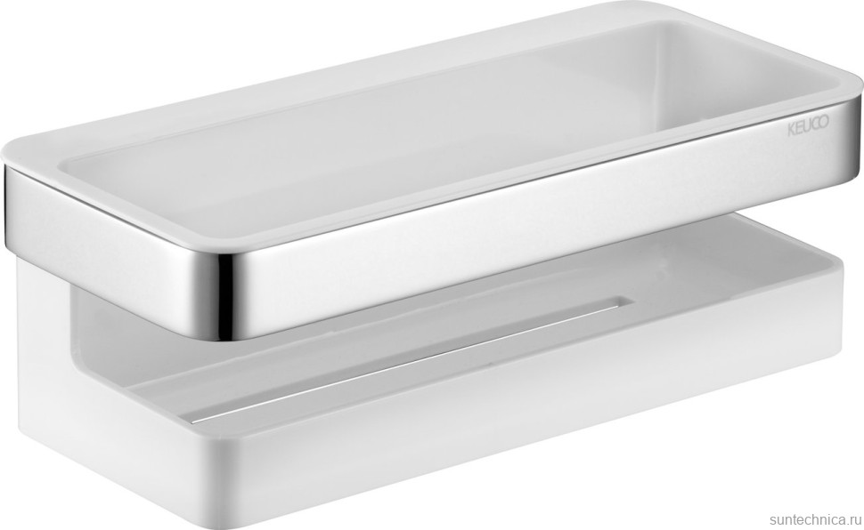 Набор Крючок Keuco Collection Moll 12713 хром, двойной + Полка 12758 хром, белая