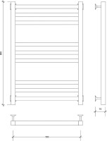 Полотенцесушитель водяной Secado Корато 3 80х50 80x55 см, хром, лесенка