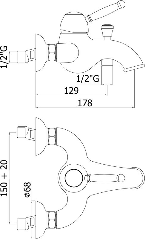 Смеситель для ванны с душем Paffoni Giorgia GI022GF