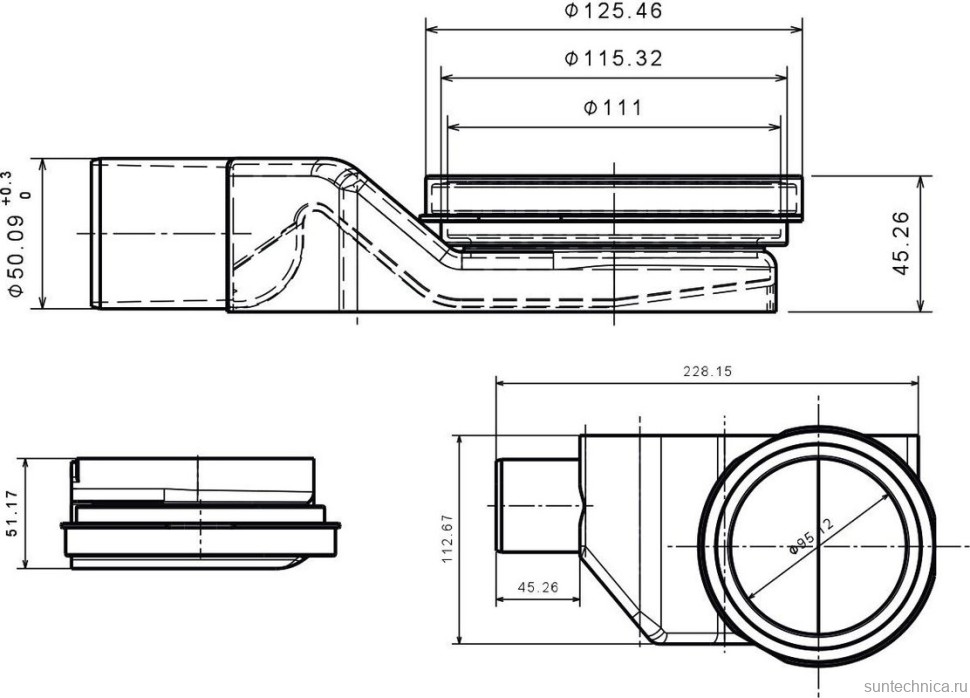 Душевой трап Pestan Confluo Standard Angle2