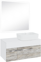 Мебель для ванной комнаты Runo Вудлайн 85 скандинавский дуб, раковина Lavello 50