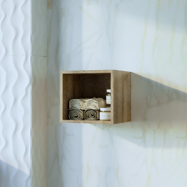 Полка Бриклаер Кристалл 35 для пенала, дуб гранж песочный