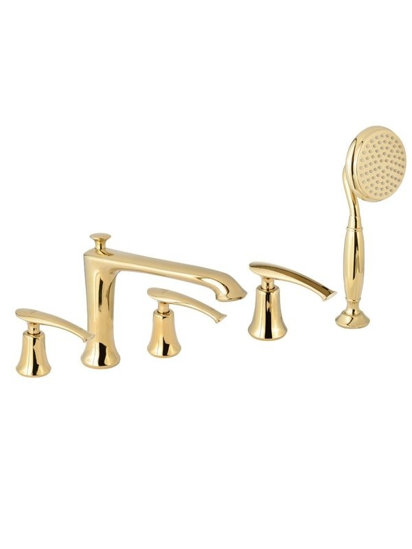 Смеситель на борт ванны AltroBagno Beatrice 020103 Or С ВНУТРЕННЕЙ ЧАСТЬЮ, золото