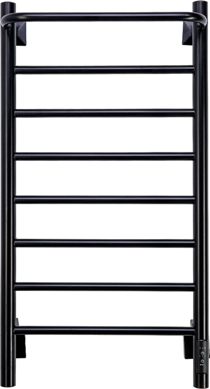 Полотенцесушитель электрический Comfysan Capri EC-8 80х40 80x45 см, подключение справа, слева, матовый черный, лесенка, из стали