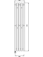 Полотенцесушитель электрический Secado Сандриго 5К 1500/280 150x30 см, подключение слева, графит, I-образный