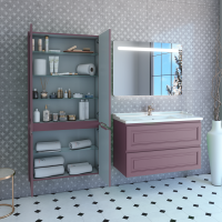 Шкаф-пенал для ванной Caprigo Wales Смальти 80 лиловый