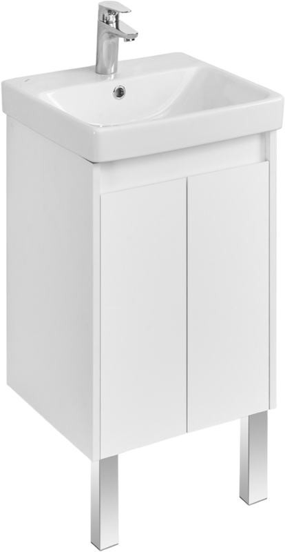 Тумба под раковину AQUATON Сканди 45 белая глянцевая, белая матовая