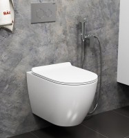 Унитаз подвесной Bauedge Bau Dream безободковый, с микролифтом, белый