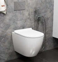 Унитаз подвесной Bauedge Bau Dream безободковый, с микролифтом, белый