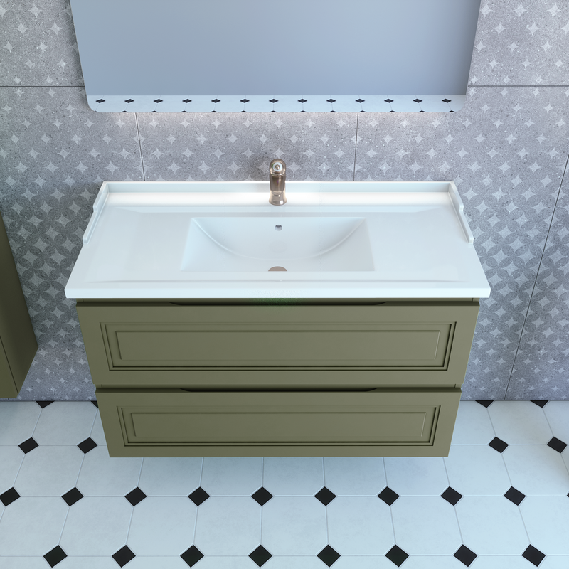 Тумба с раковиной Caprigo Wales Смальти 100 олива