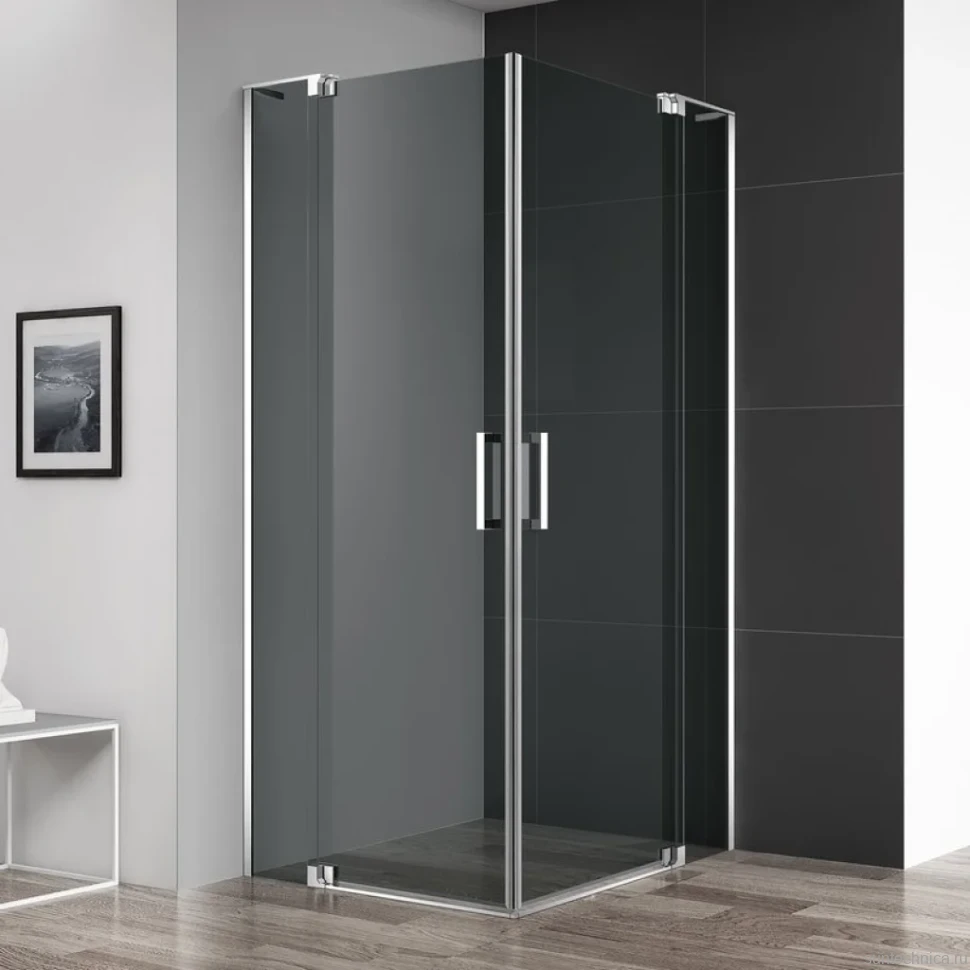 Душевой уголок Cezares Slider AH 2 70/80-90/100 Grigio Cr профиль хром, стекло серое