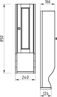 Шкаф ASB-Woodline Гранда 24 R, серый