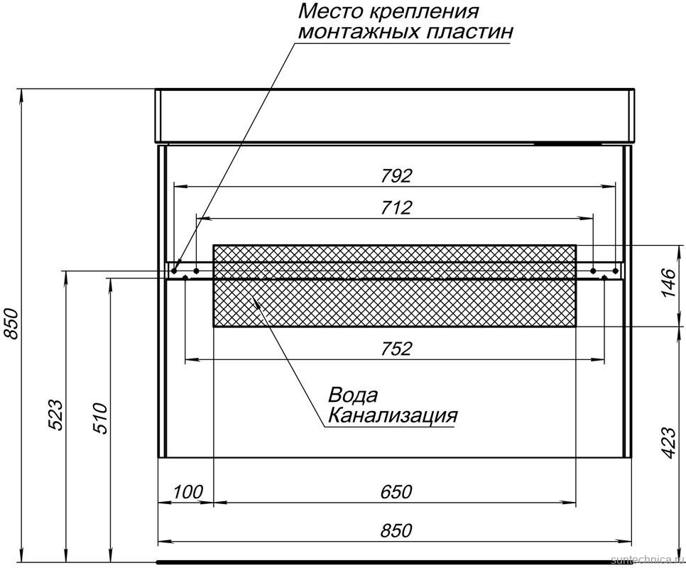 Тумба под раковину Aquanet Бруклин 85
