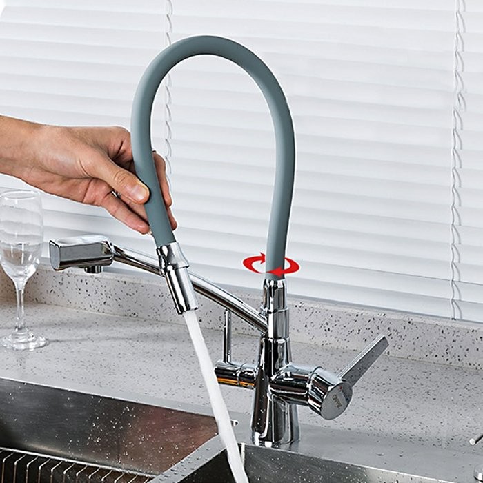 Смеситель для кухни Gappo G4398-17 с гибким изливом, хром
