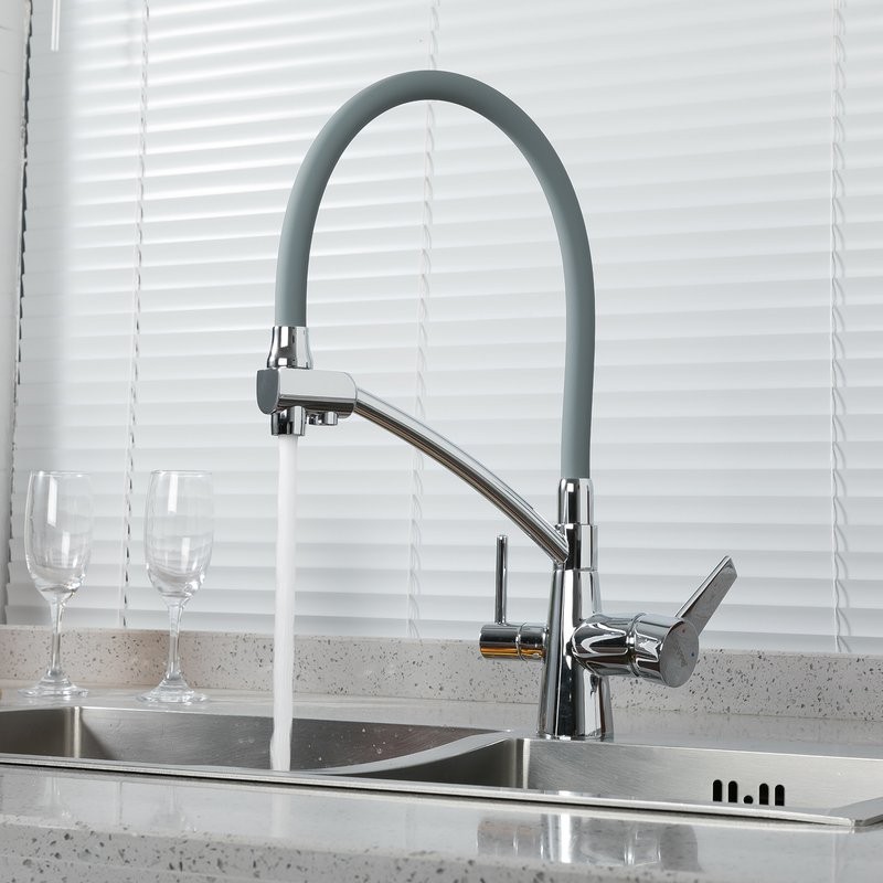 Смеситель для кухни Gappo G4398-17 с гибким изливом, хром