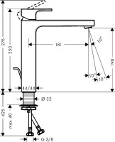 Смеситель для раковины Hansgrohe Vernis Shape 190 71562000 хром