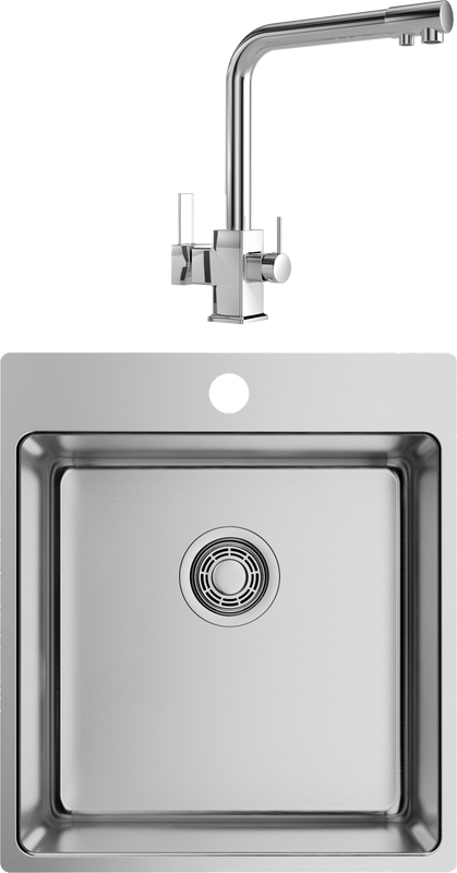 Комплект Мойка Omoikiri Amadare 45-IN + Смеситель MEGA Life MG-TK06 хром